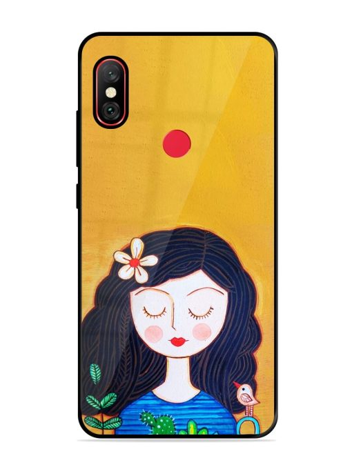 Girl Illustration Glossy Soft Edge Case for Xiaomi Redmi Note 6 Pro Chachhi