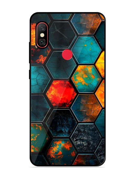 Hexagon Hive Glossy Soft Edge Case for Xiaomi Redmi Note 6 Pro Chachhi