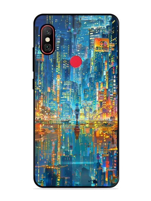 Neon Metropolis Glossy Soft Edge Case for Xiaomi Redmi Note 6 Pro Chachhi