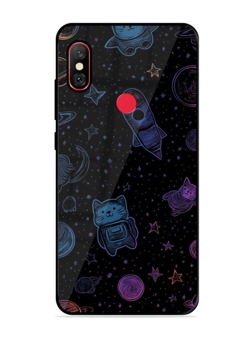 Cosmic Cat Chaos Glossy Soft Edge Case for Xiaomi Redmi Note 6 Pro Chachhi