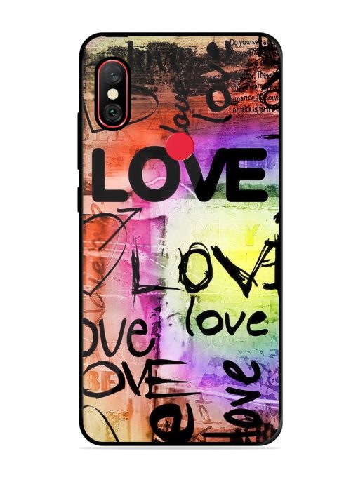 Love Graffiti Glossy Soft Edge Case for Xiaomi Redmi Note 6 Pro Chachhi