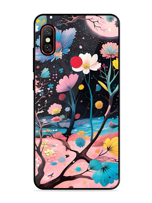 Cosmic Bloom Glossy Soft Edge Case for Xiaomi Redmi Note 6 Pro Chachhi