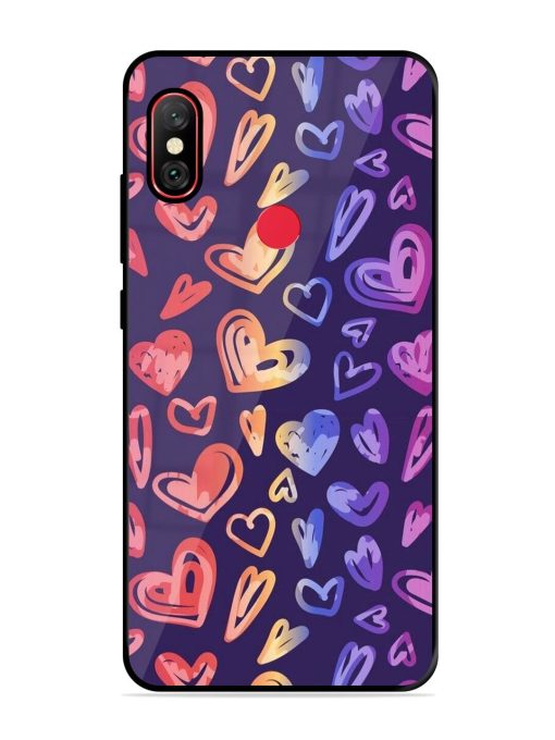 Rainbow Hearts Glossy Soft Edge Case for Xiaomi Redmi Note 6 Pro Chachhi