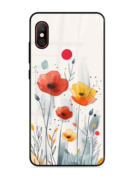 Poppy Fields Glossy Soft Edge Case for Xiaomi Redmi Note 6 Pro Chachhi