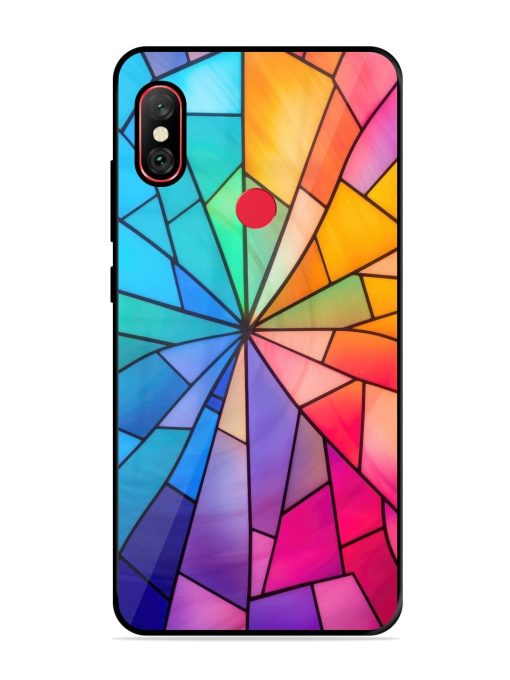 Stained Glass Kaleidoscope Of Colors Glossy Soft Edge Case for Xiaomi Redmi Note 6 Pro Chachhi