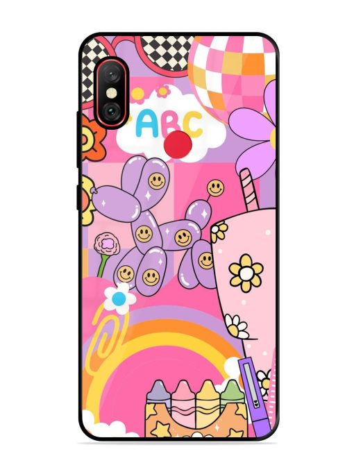 Whimsical Y2K Chaos Glossy Soft Edge Case for Xiaomi Redmi Note 6 Pro Chachhi