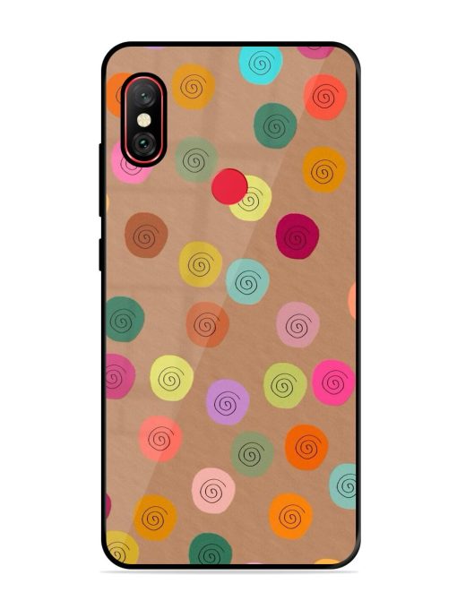 Swirly Dots On Kraft Glossy Soft Edge Case for Xiaomi Redmi Note 6 Pro Chachhi