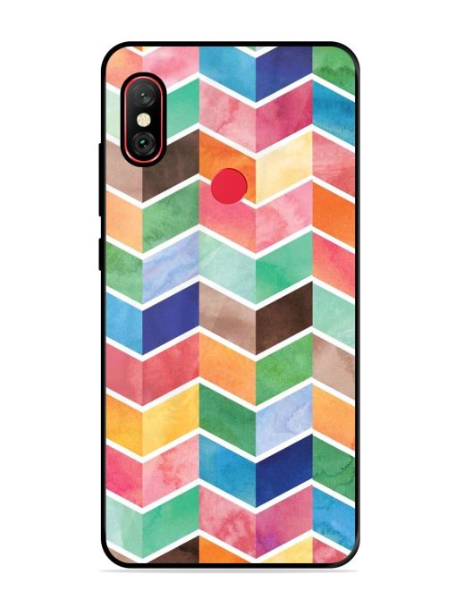 Watercolor Chevron Whimsy Glossy Soft Edge Case for Xiaomi Redmi Note 6 Pro Chachhi