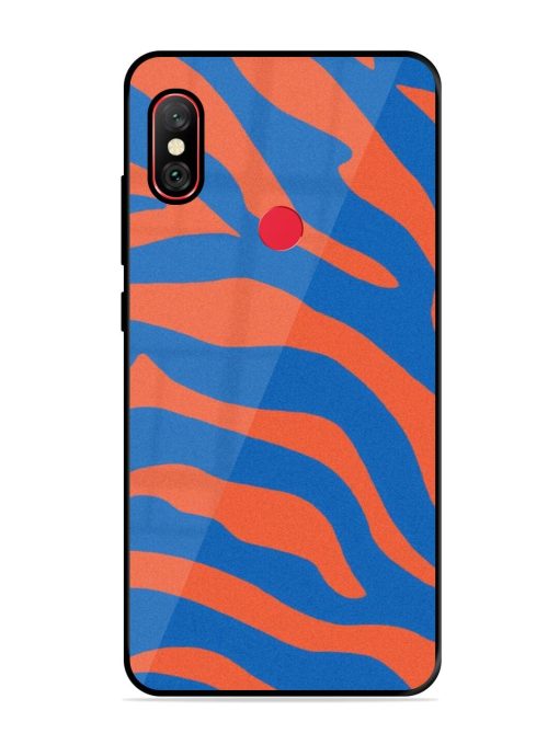 Zebra Stripes In Blue And Orange Glossy Soft Edge Case for Xiaomi Redmi Note 6 Pro Chachhi