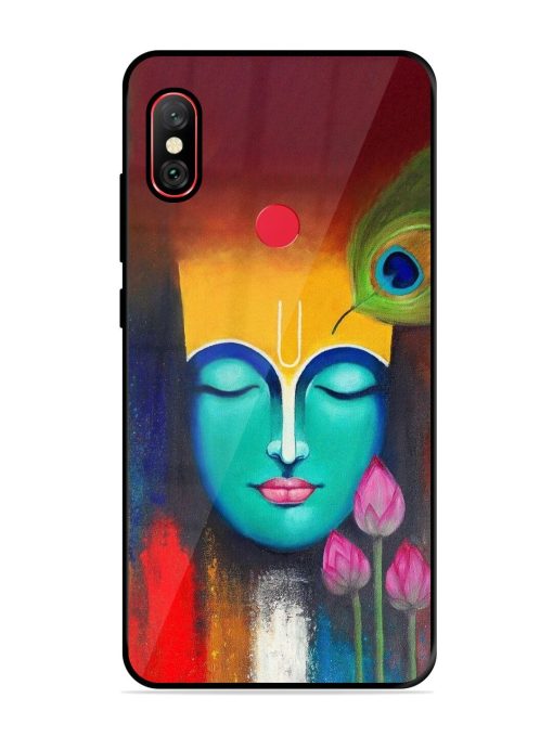 Divine Tranquility: The Face Of Krishna Glossy Soft Edge Case for Xiaomi Redmi Note 6 Pro Chachhi