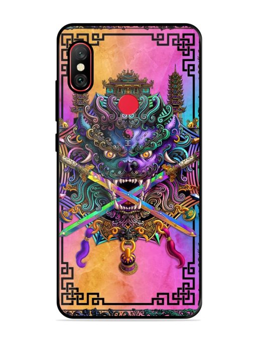 Psychedelic Fu Dog Tapestry Glossy Soft Edge Case for Xiaomi Redmi Note 6 Pro Chachhi