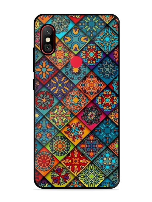 Patchwork Mandala Mosaic Glossy Soft Edge Case for Xiaomi Redmi Note 6 Pro