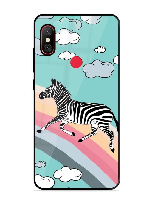 Zebra On A Rainbow Glossy Soft Edge Case for Xiaomi Redmi Note 6 Pro Chachhi