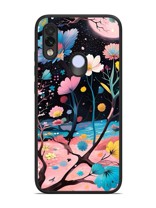 Cosmic Bloom Glossy Soft Edge Case for Xiaomi Redmi Note 7 Chachhi