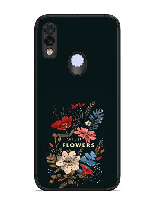 Dark Floral Glossy Soft Edge Case for Xiaomi Redmi Note 7 Chachhi