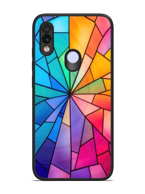 Stained Glass Kaleidoscope Of Colors Glossy Soft Edge Case for Xiaomi Redmi Note 7 Chachhi