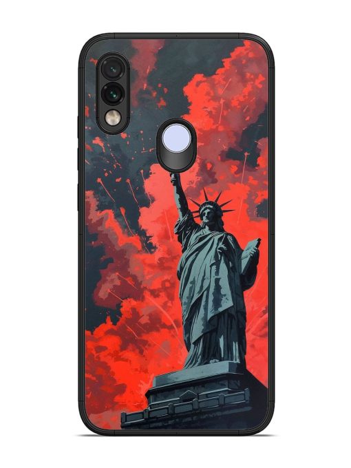 Lady Liberty'S Firework Finale Glossy Soft Edge Case for Xiaomi Redmi Note 7 Pro