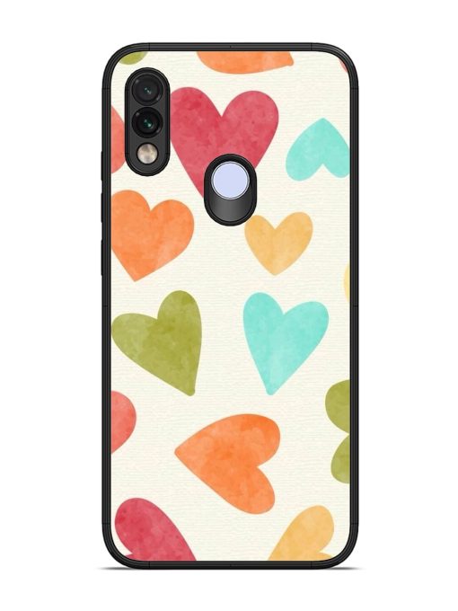 Watercolor Hearts Glossy Soft Edge Case for Xiaomi Redmi Note 7 Pro