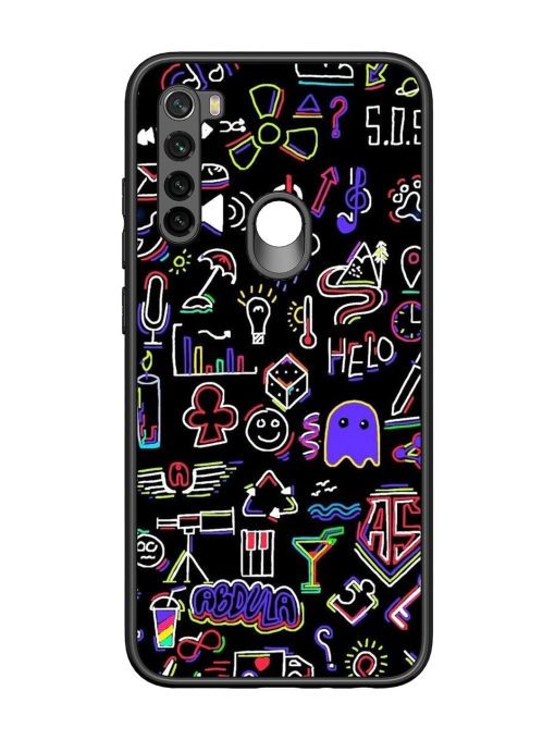 Neon Doodle Glossy Soft Edge Case for Xiaomi Redmi Note 8 Chachhi