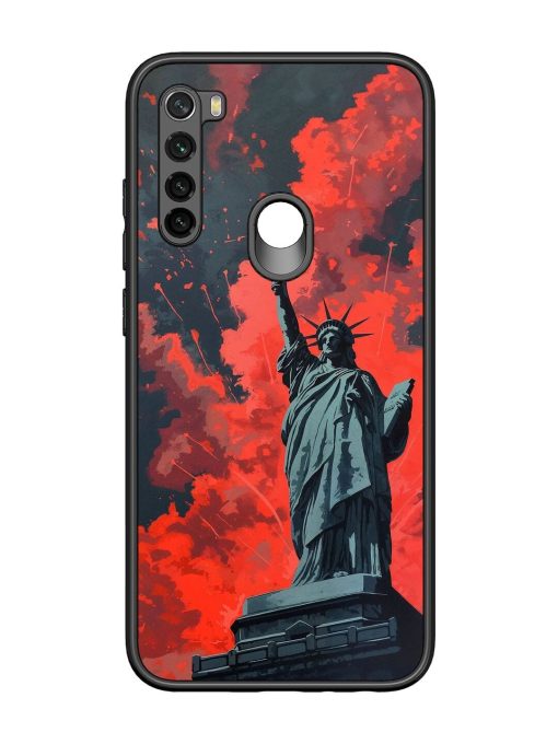 Lady Liberty'S Firework Finale Glossy Soft Edge Case for Xiaomi Redmi Note 8