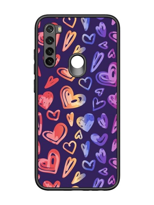 Rainbow Hearts Glossy Soft Edge Case for Xiaomi Redmi Note 8 Chachhi