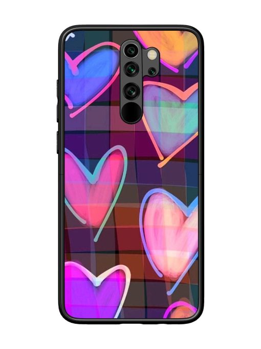 Neon Hearts Glossy Soft Edge Case for Xiaomi Redmi Note 8 Pro