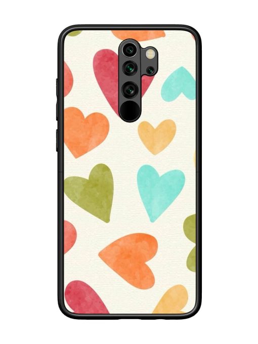 Watercolor Hearts Glossy Soft Edge Case for Xiaomi Redmi Note 8 Pro Chachhi