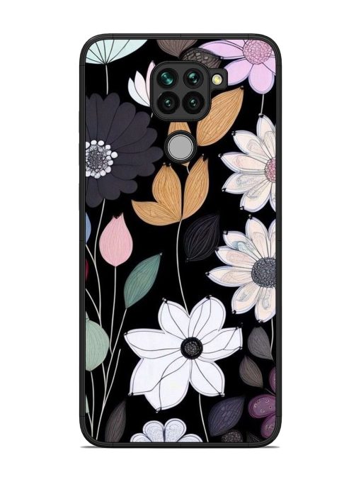 Whimsical Blooms On Black Glossy Soft Edge Case for Xiaomi Redmi Note 9 Chachhi