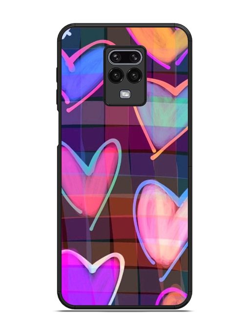 Neon Hearts Glossy Soft Edge Case for Xiaomi Redmi Note 9 Pro Chachhi