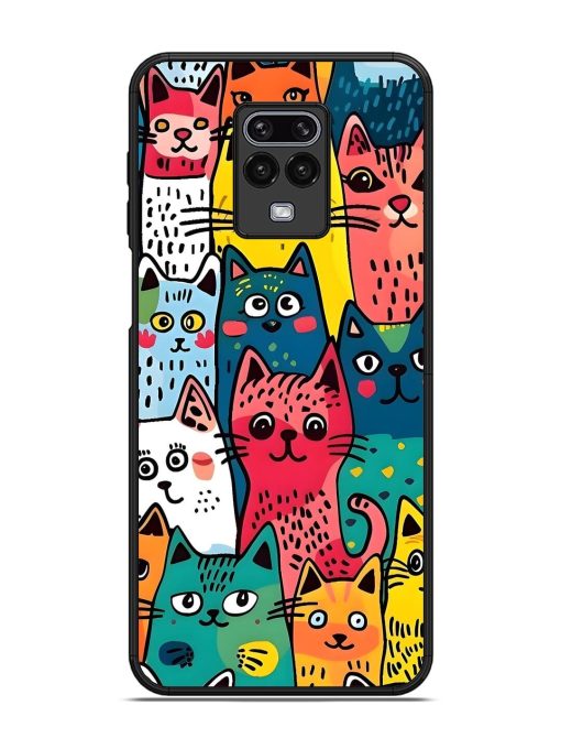 Feline Frenzy Glossy Soft Edge Case for Xiaomi Redmi Note 9 Pro Chachhi