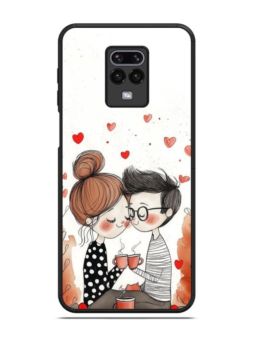 Couple Seating With Coffee Glossy Soft Edge Case for Xiaomi Redmi Note 9 Pro Max Chachhi