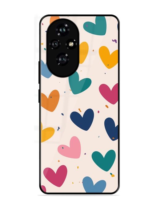 Rainbow Hearts Glossy Soft Edge Case for Honor 200 (5G)