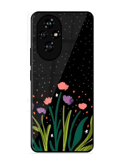 Midnight Bloom Glossy Soft Edge Case for Honor 200 (5G)