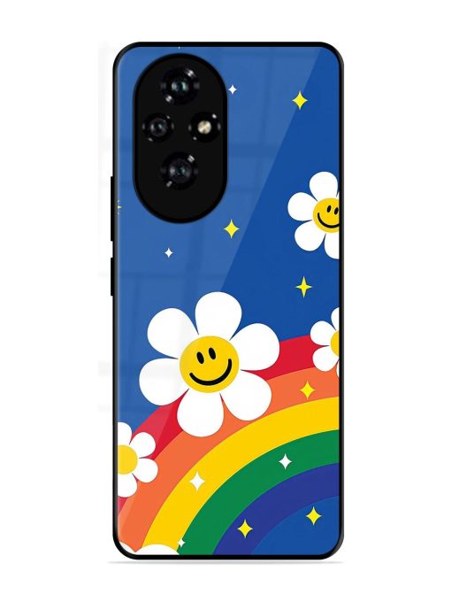 Happy Daisies And Rainbow Sky Glossy Soft Edge Case for Honor 200 (5G)