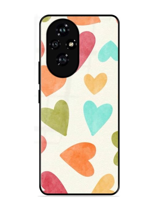 Watercolor Hearts Glossy Soft Edge Case for Honor 200 (5G)