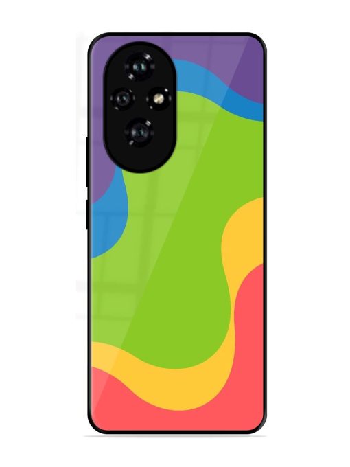 Wavy Rainbow Wonderland Glossy Soft Edge Case for Honor 200 (5G)