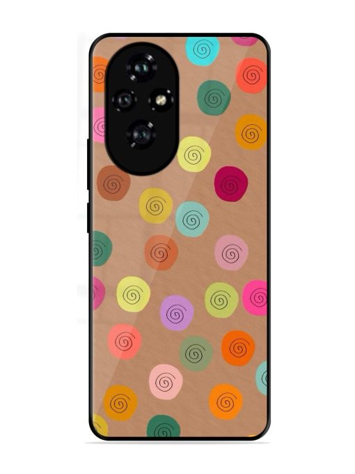 Swirly Dots On Kraft Glossy Soft Edge Case for Honor 200 (5G)