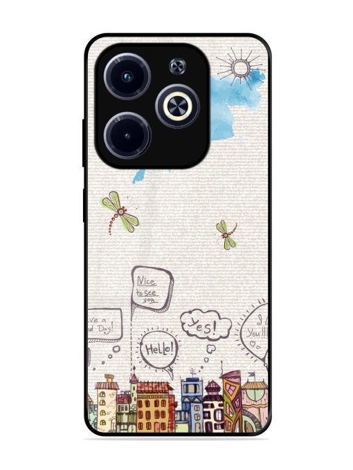 Doodle City Glossy Soft Edge Case for Infinix Hot 40I