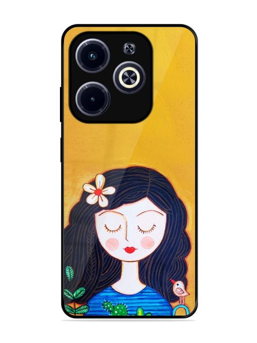 Girl Illustration Glossy Soft Edge Case for Infinix Hot 40I