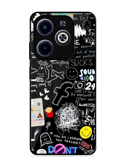 Doodle Diary Glossy Soft Edge Case for Infinix Hot 40I