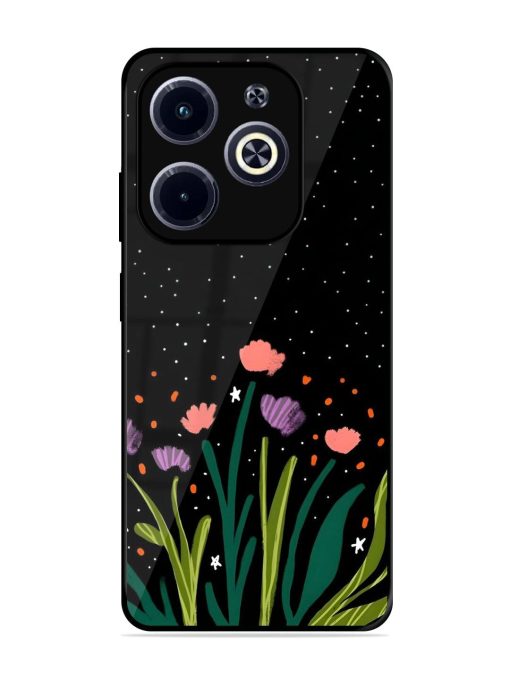 Midnight Bloom Glossy Soft Edge Case for Infinix Hot 40I