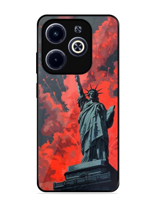 Lady Liberty'S Firework Finale Glossy Soft Edge Case for Infinix Hot 40I