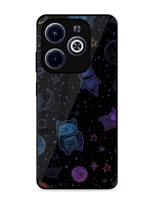 Cosmic Cat Chaos Glossy Soft Edge Case for Infinix Hot 40I