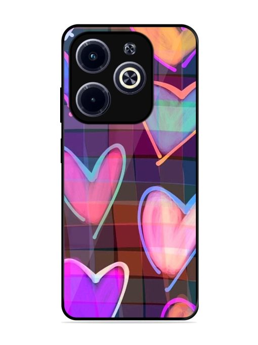Neon Hearts Glossy Soft Edge Case for Infinix Hot 40I