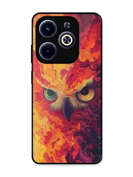 Fiery Owl Glossy Soft Edge Case for Infinix Hot 40I
