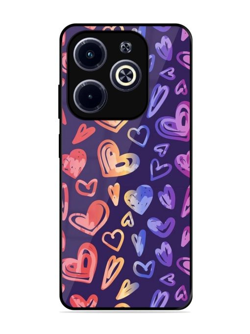 Rainbow Hearts Glossy Soft Edge Case for Infinix Hot 40I