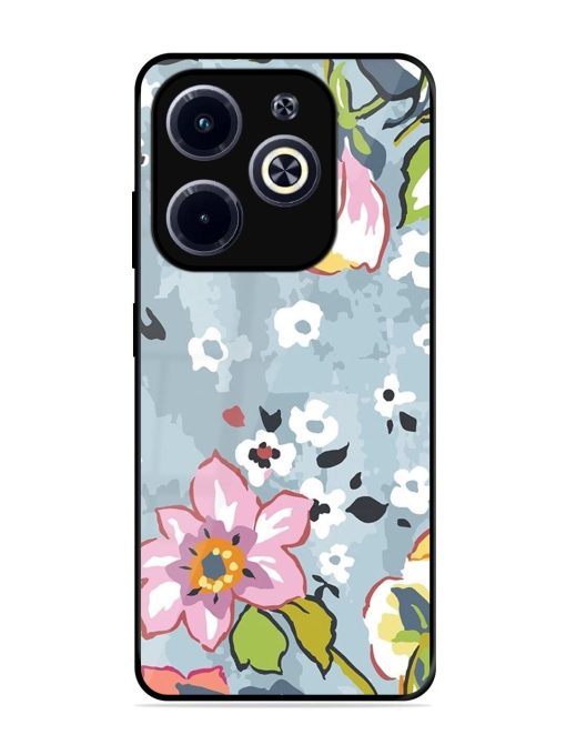 Floral Fantasy Glossy Soft Edge Case for Infinix Hot 40I