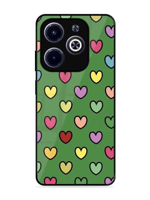 Rainbow Heart Parade Glossy Soft Edge Case for Infinix Hot 40I