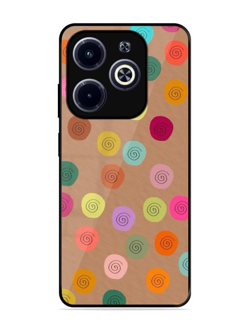 Swirly Dots On Kraft Glossy Soft Edge Case for Infinix Hot 40I