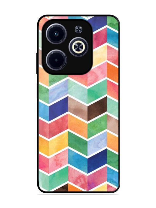 Watercolor Chevron Whimsy Glossy Soft Edge Case for Infinix Hot 40I